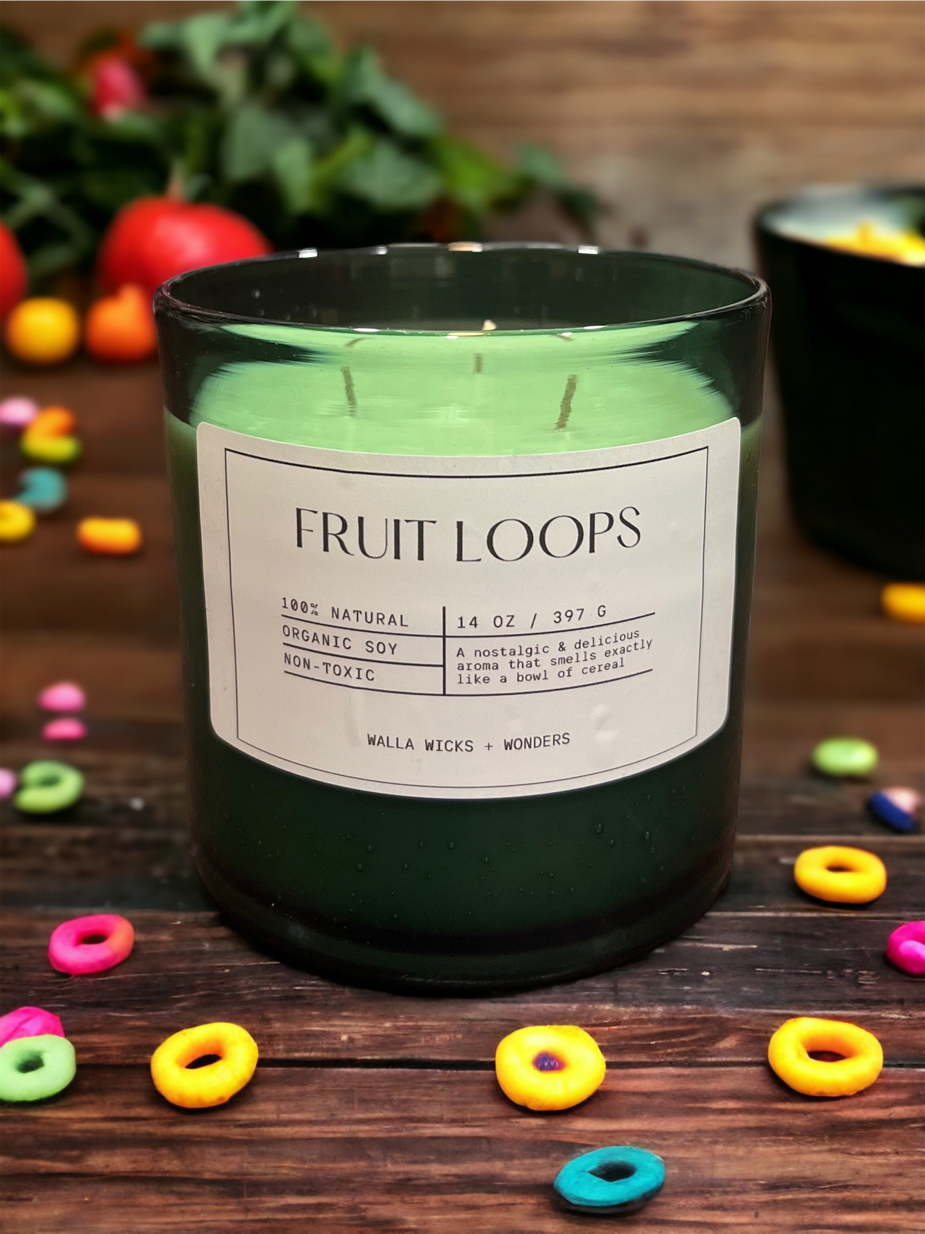 Fruit Loops Hand Blown Glass Jar