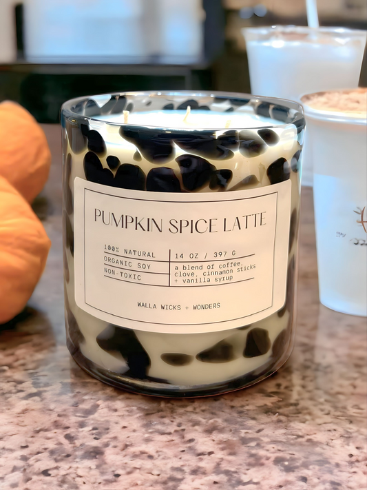 Pumpkin Spice Latte Hand Blown Glass Jar