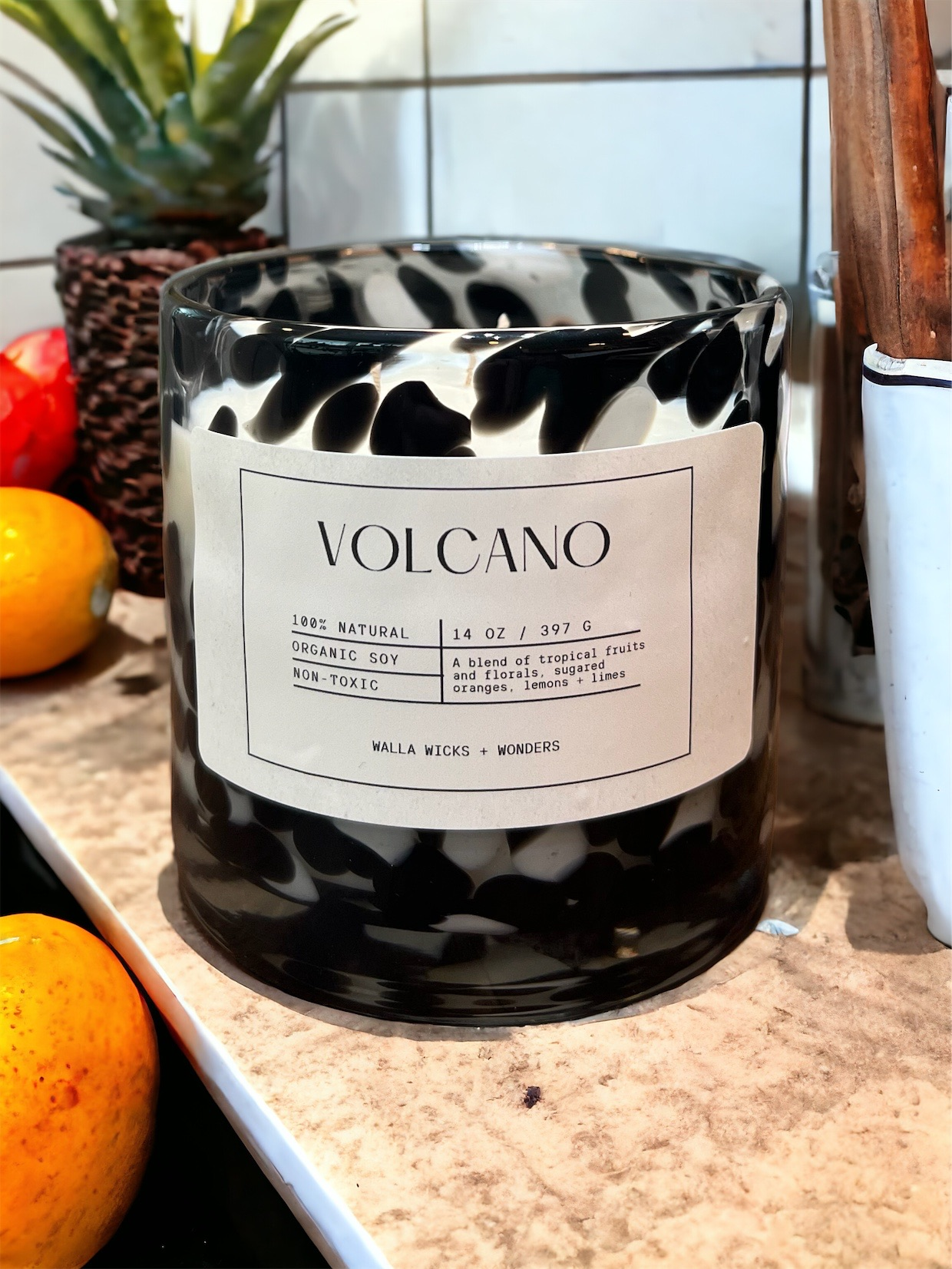 Volcano Hand Blown Glass Jar