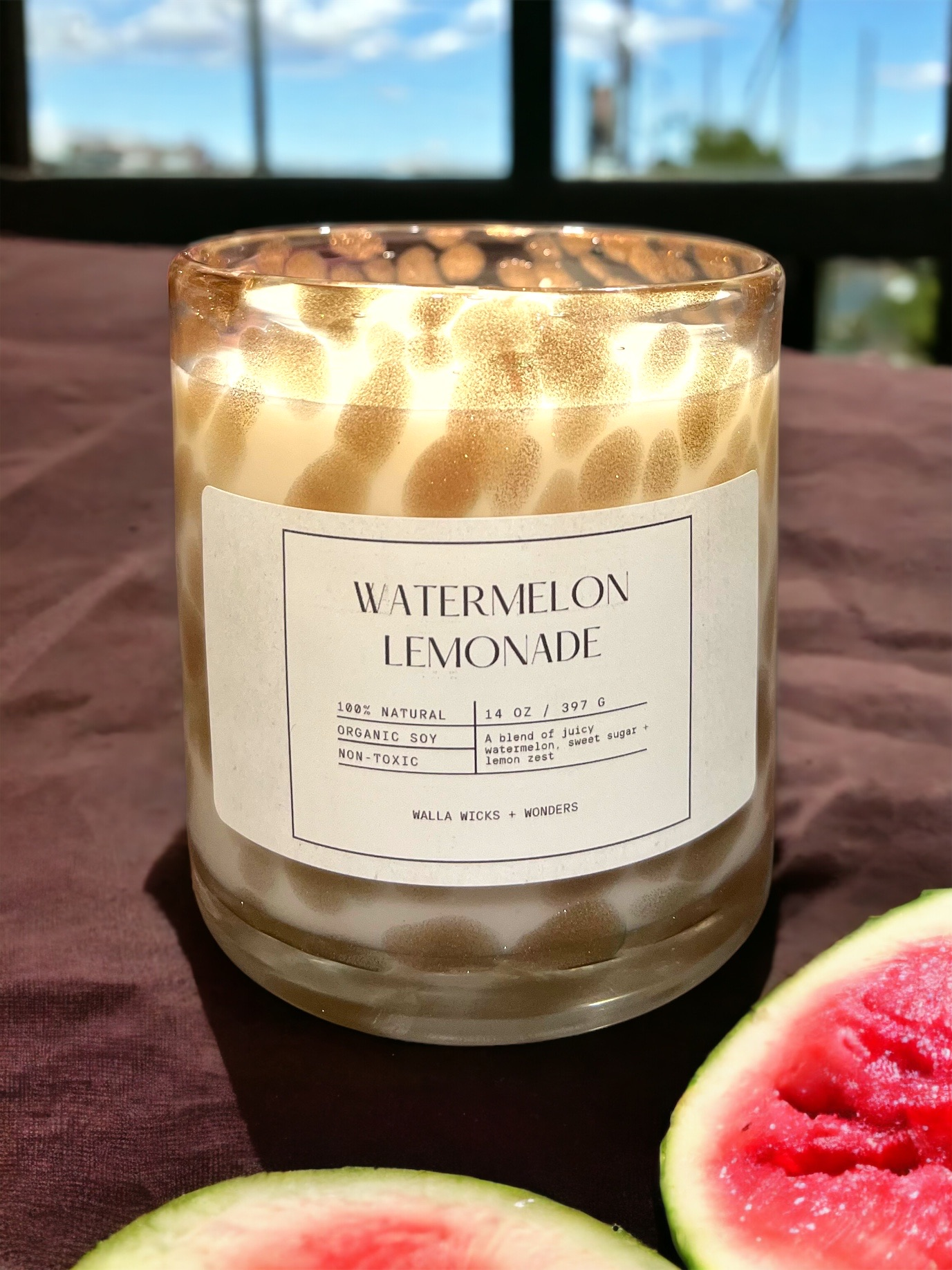 Watermelon Lemonade Hand Blown Glass Jar