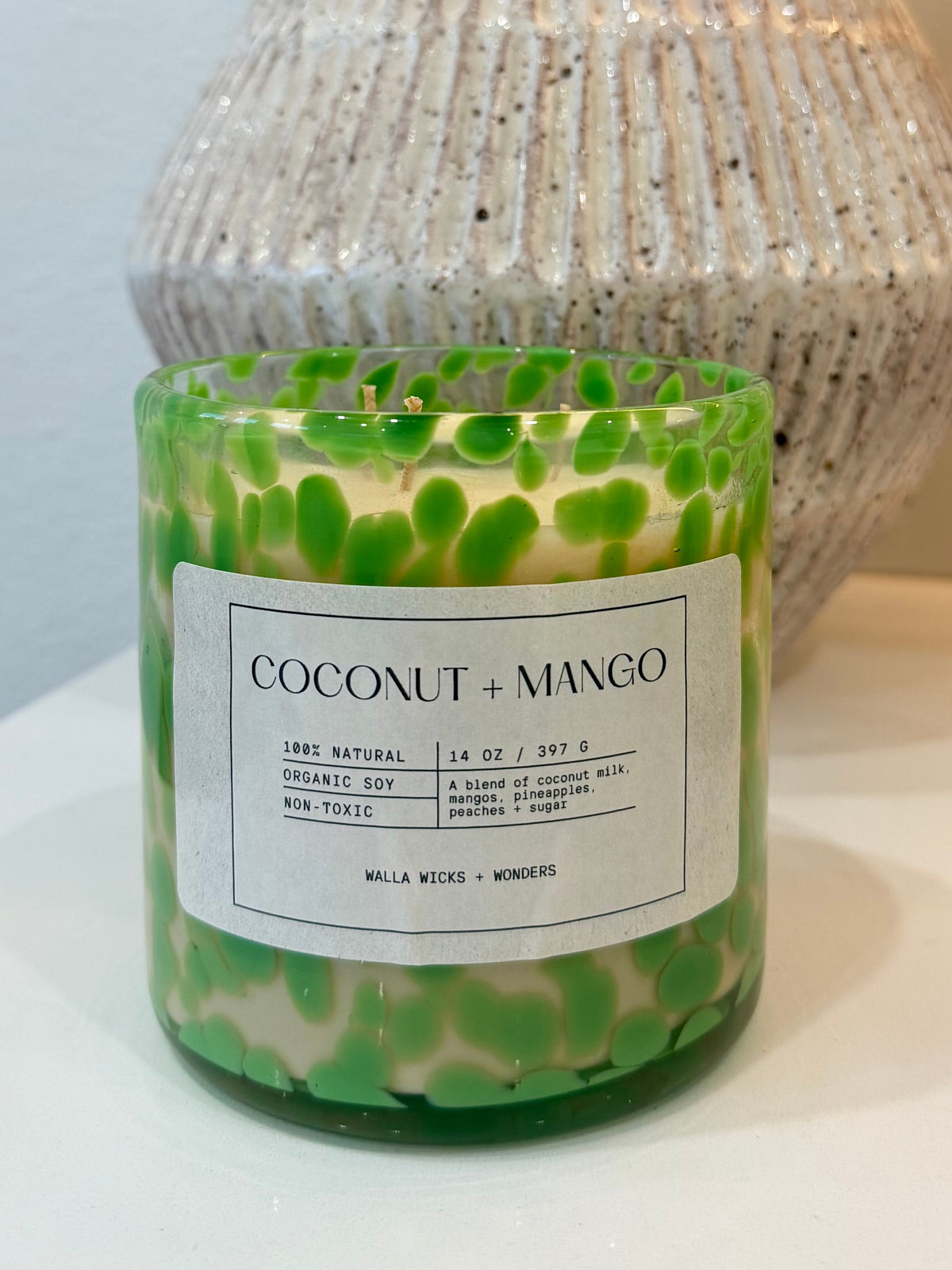 Coconut + Mango Hand Blown Glass Jar
