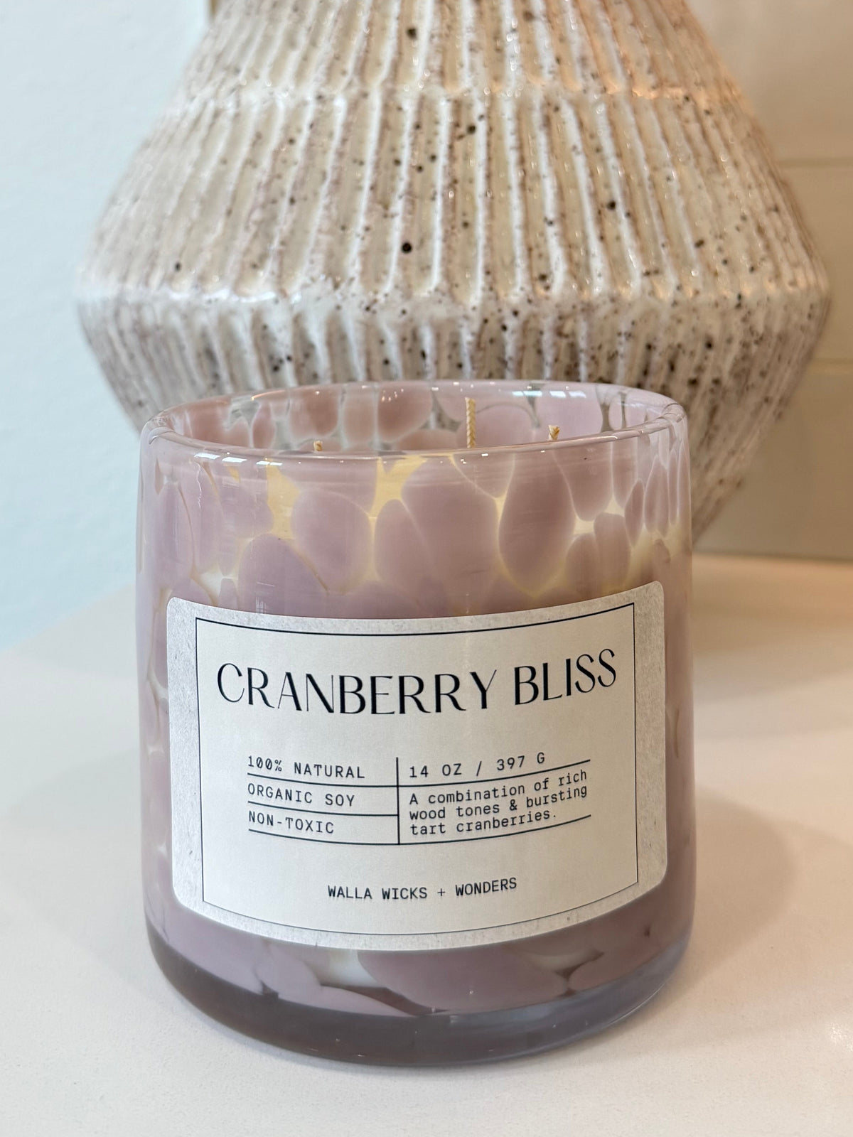 Cranberry Bliss Hand Blown Glass Jar
