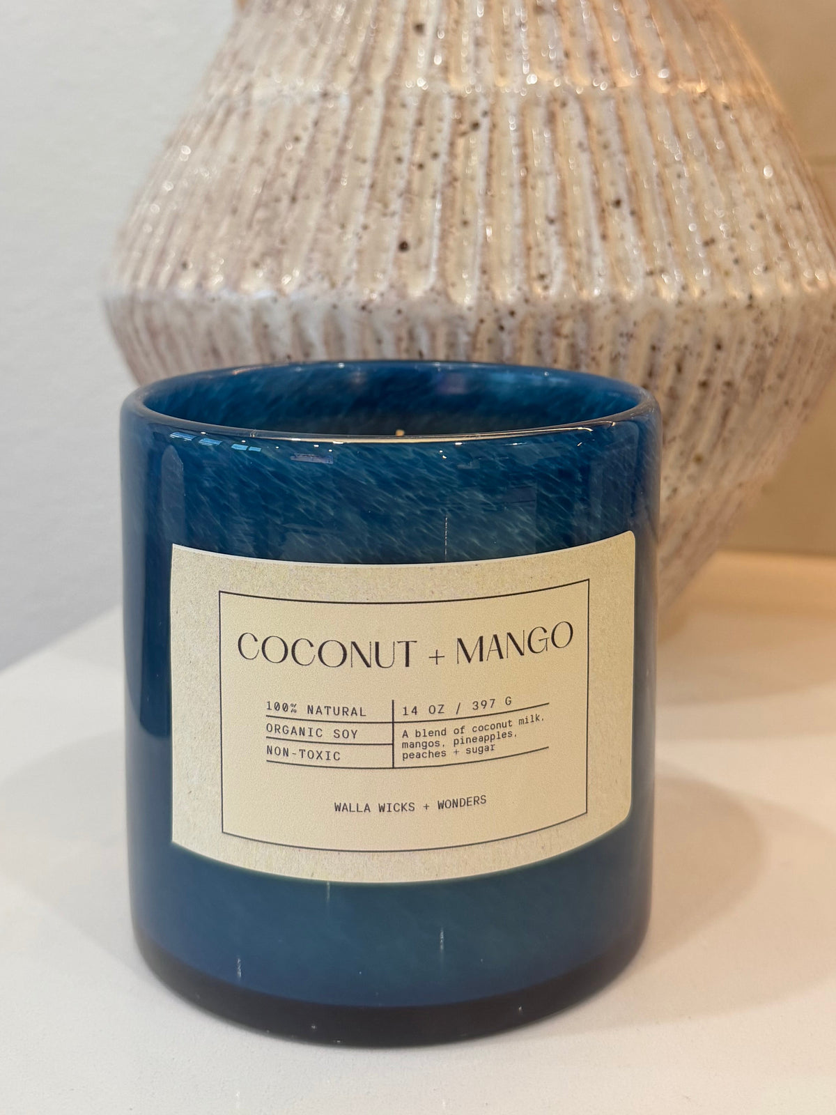 Coconut + Mango Hand Blown Glass Jar