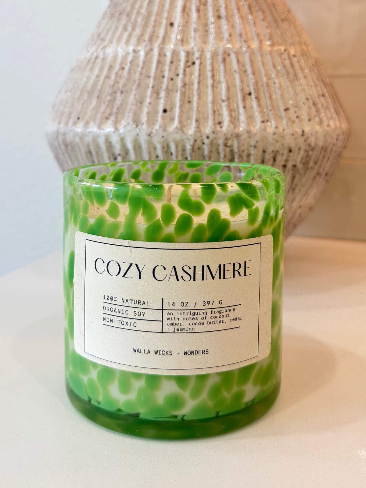 Cozy Cashmere Hand Blown Glass Jar