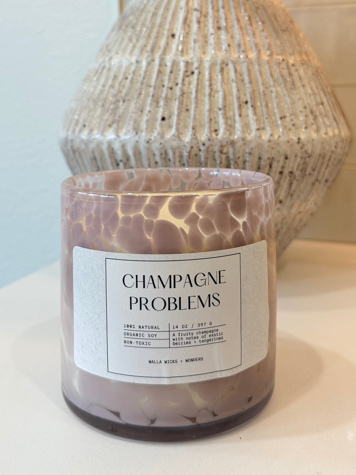 Champagne Problems Hand Blown Glass Jar