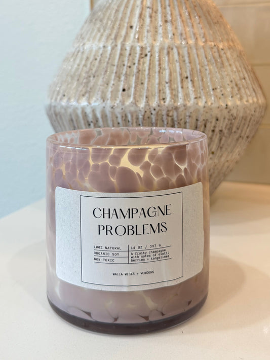 Champagne Problems Hand Blown Glass Jar