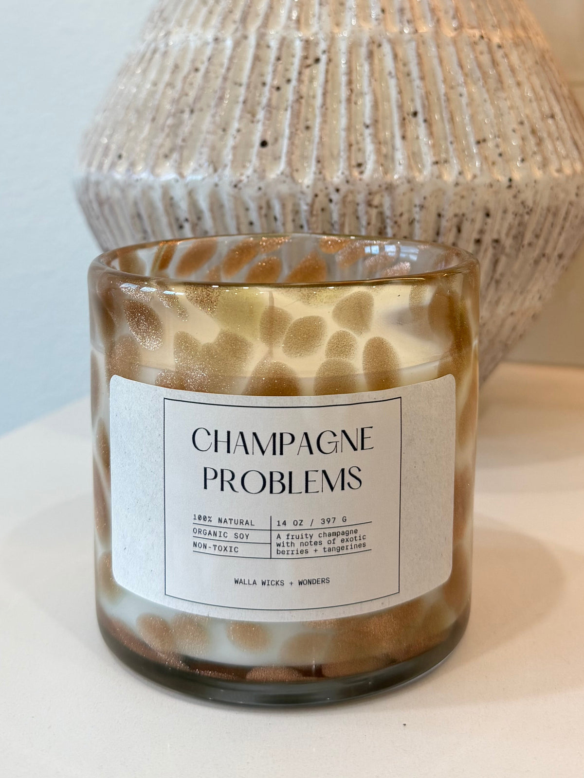 Champagne Problems Hand Blown Glass Jar