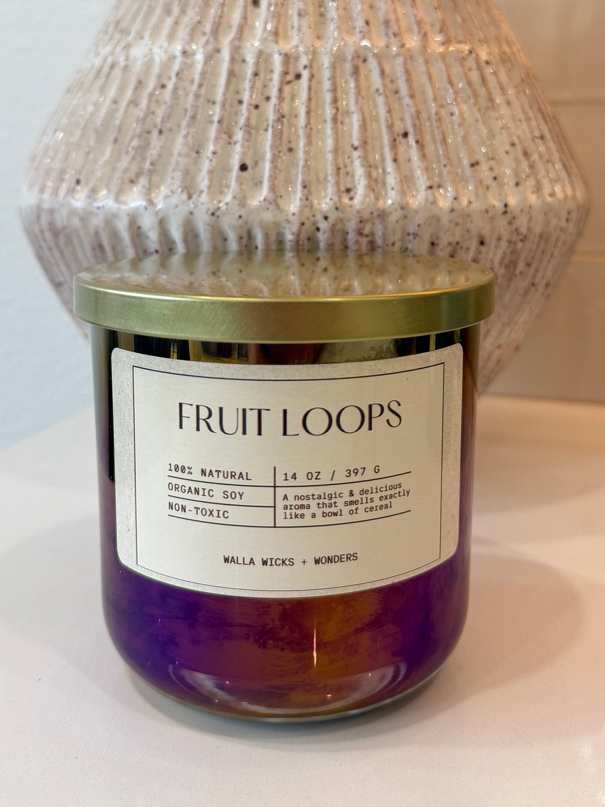 Fruit Loops Hand Blown Glass Jar