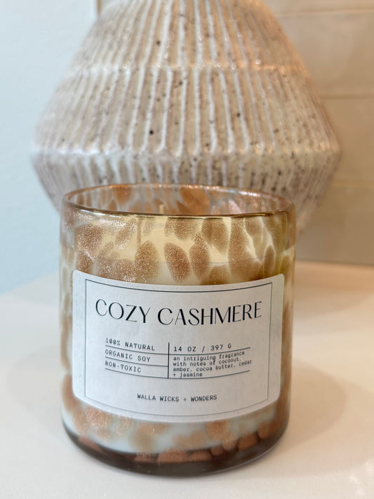 Cozy Cashmere Hand Blown Glass Jar