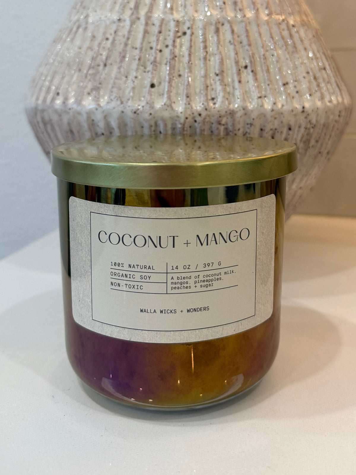 Coconut + Mango Hand Blown Glass Jar