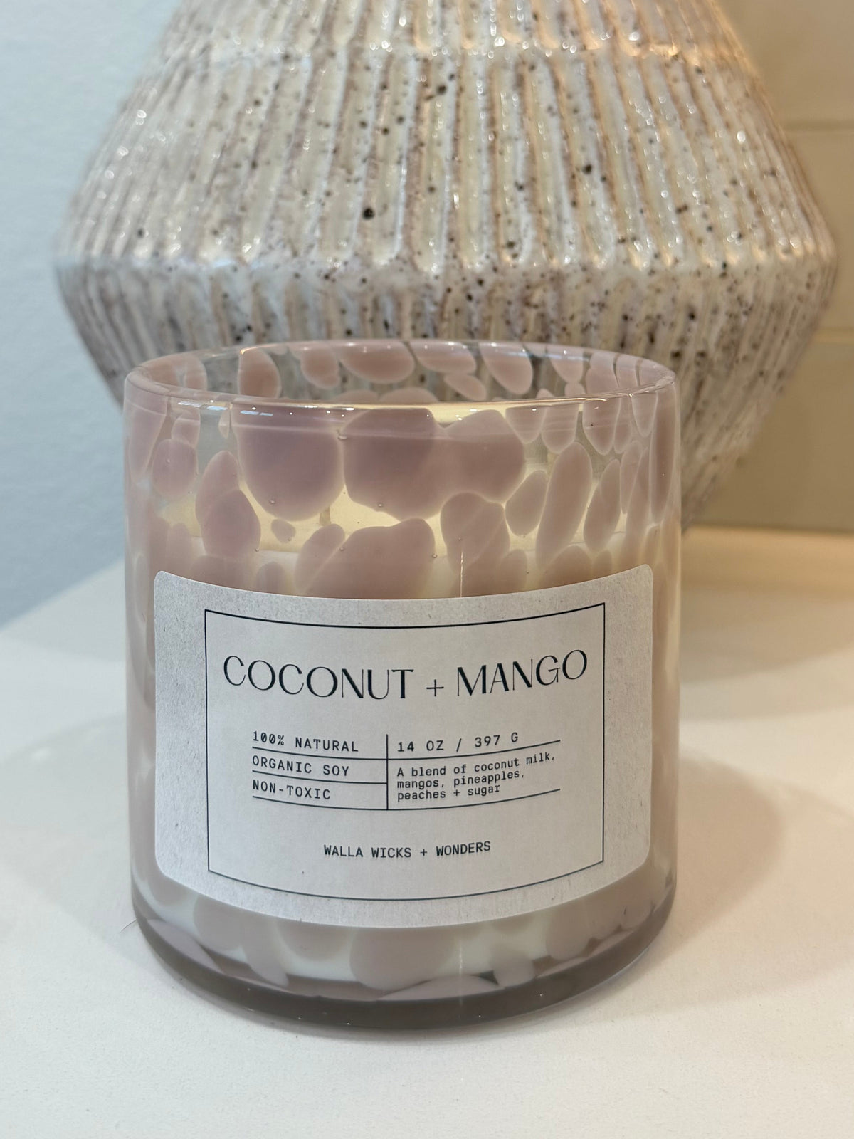 Coconut + Mango Hand Blown Glass Jar