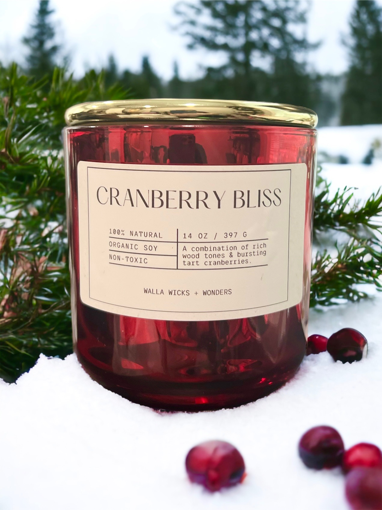 Cranberry Bliss Glass Jar + Lid