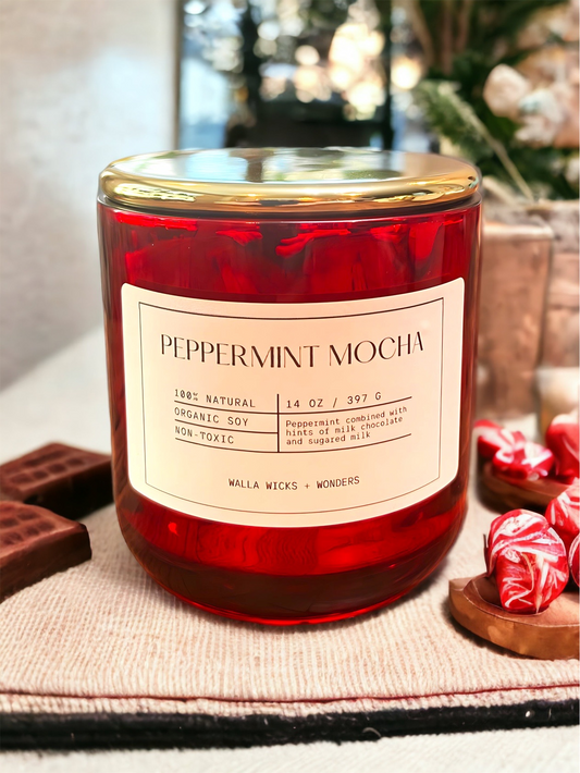 Peppermint Mocha Glass Jar + Lid