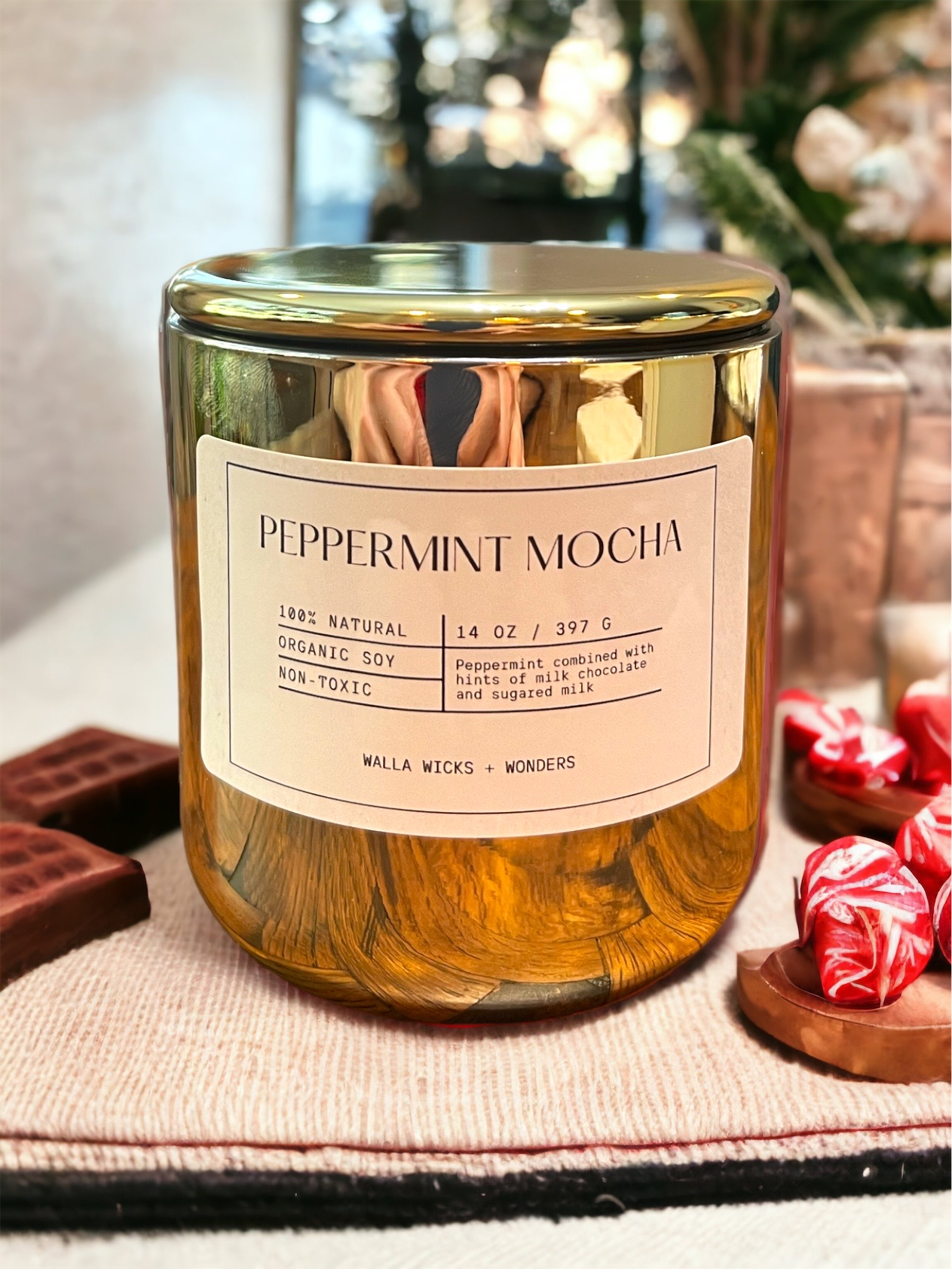 Peppermint Mocha Glass Jar + Lid