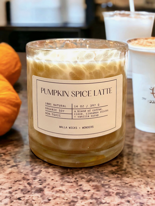 Pumpkin Spice Latte Hand Blown Glass Jar