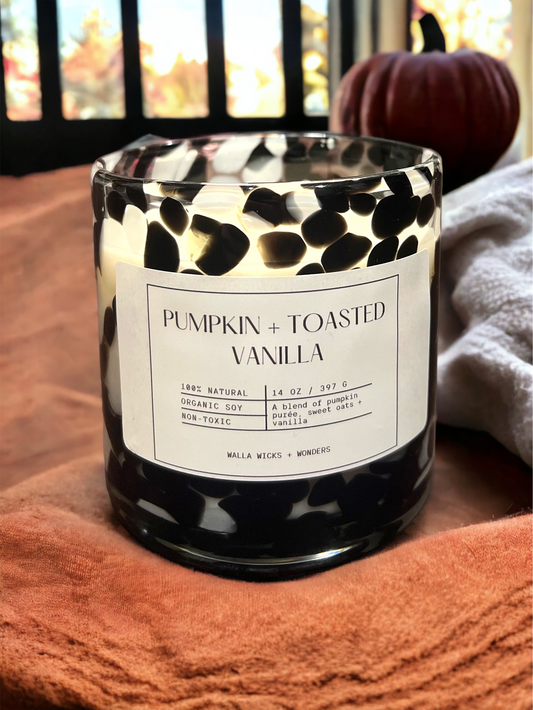 Pumpkin + Toasted Vanilla Hand Blown Glass Jar