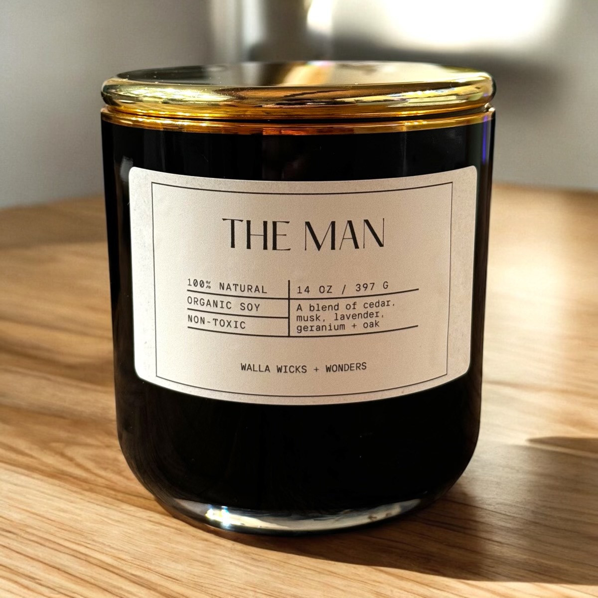 The Man Glass Jar + Lid