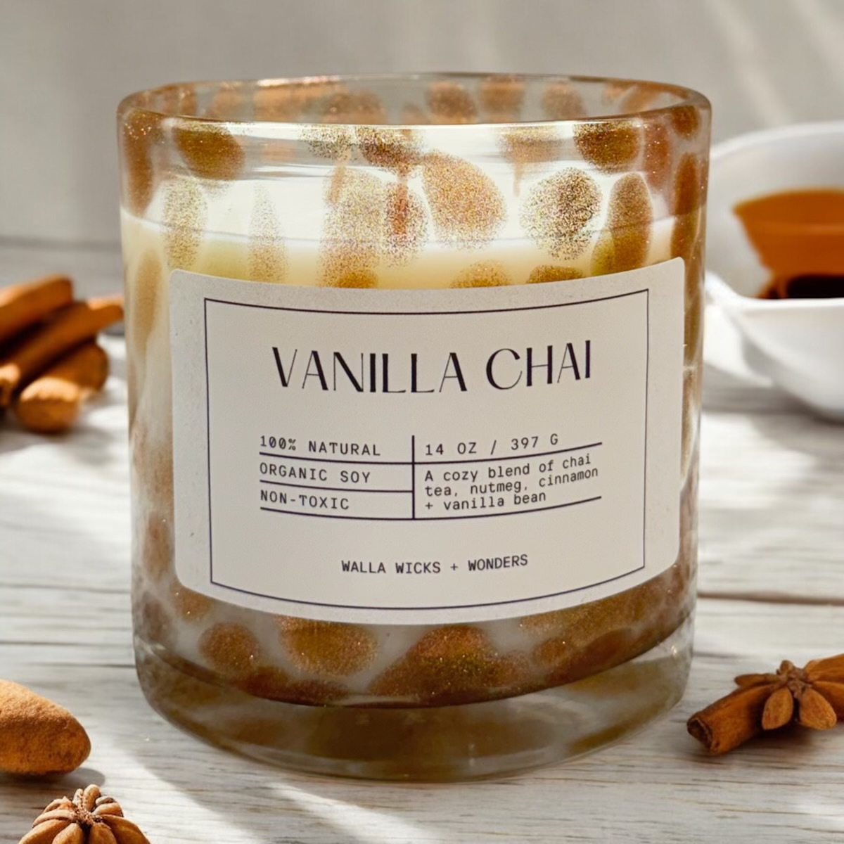 Vanilla Chai Hand Blown Glass Jar