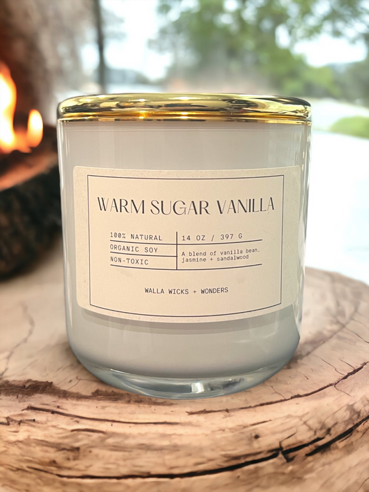 Warm Sugar Vanilla Glass Jar + Lid